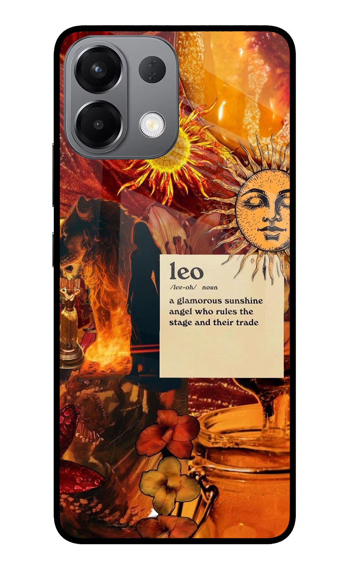 Leo Zodiac Oppo K13 5G Glass Case Back Cover by Casekaro