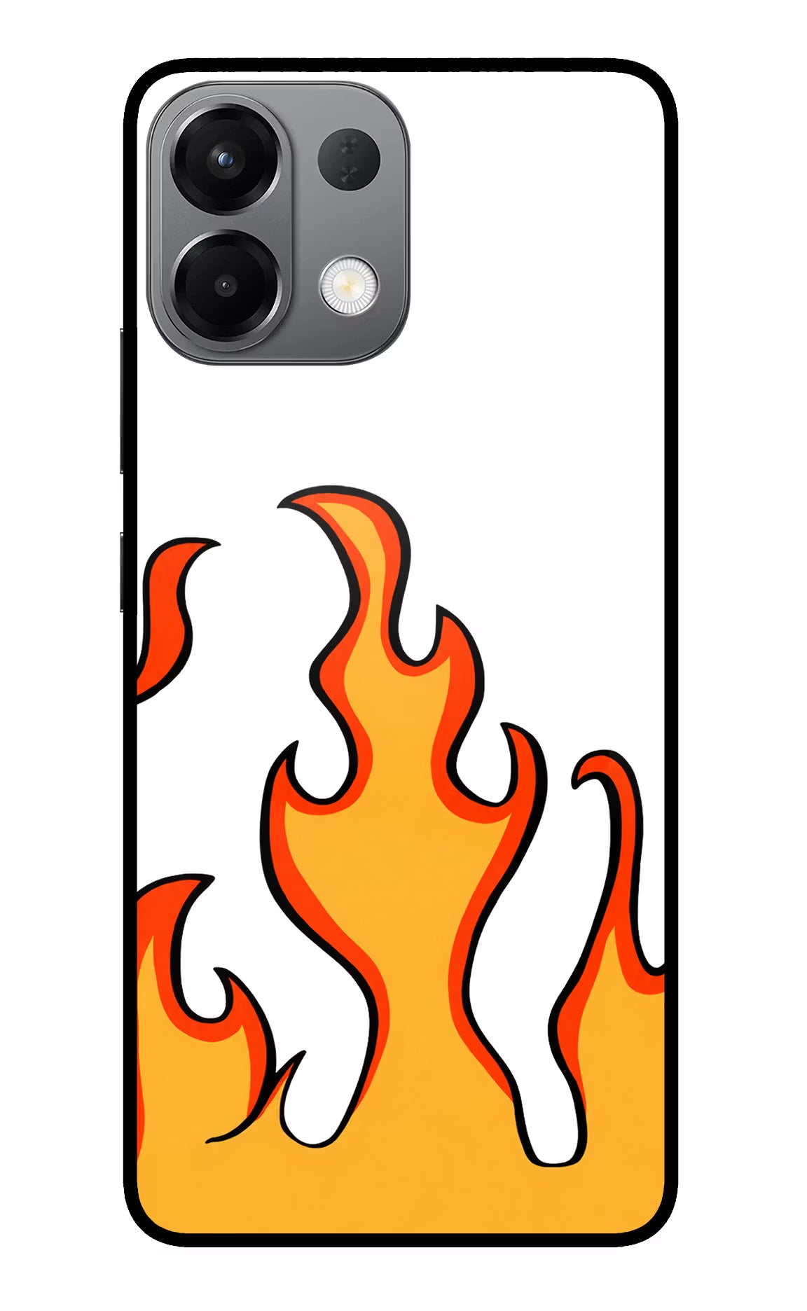 Fired Up – White Oppo K13 5G Glass Case Back Cover by Casekaro