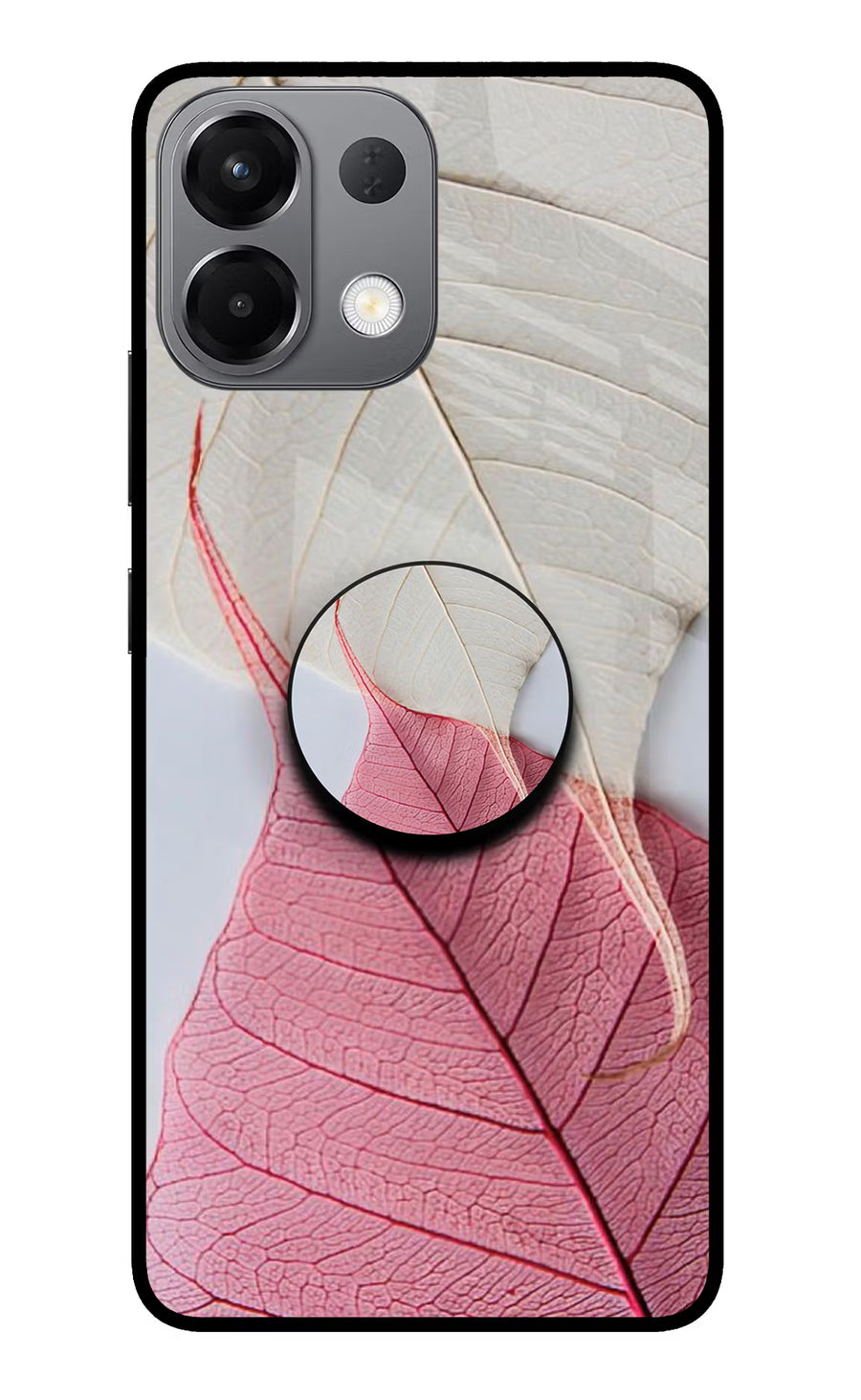 White Pink Leaf Oppo K13 5G Pop Case, Glass case