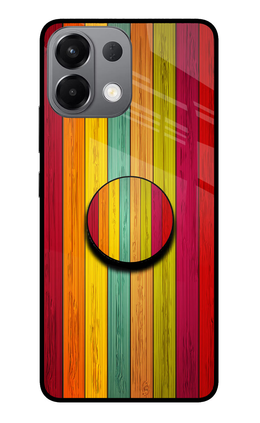 Multicolor Wooden Oppo K13 5G Pop Case, Glass case