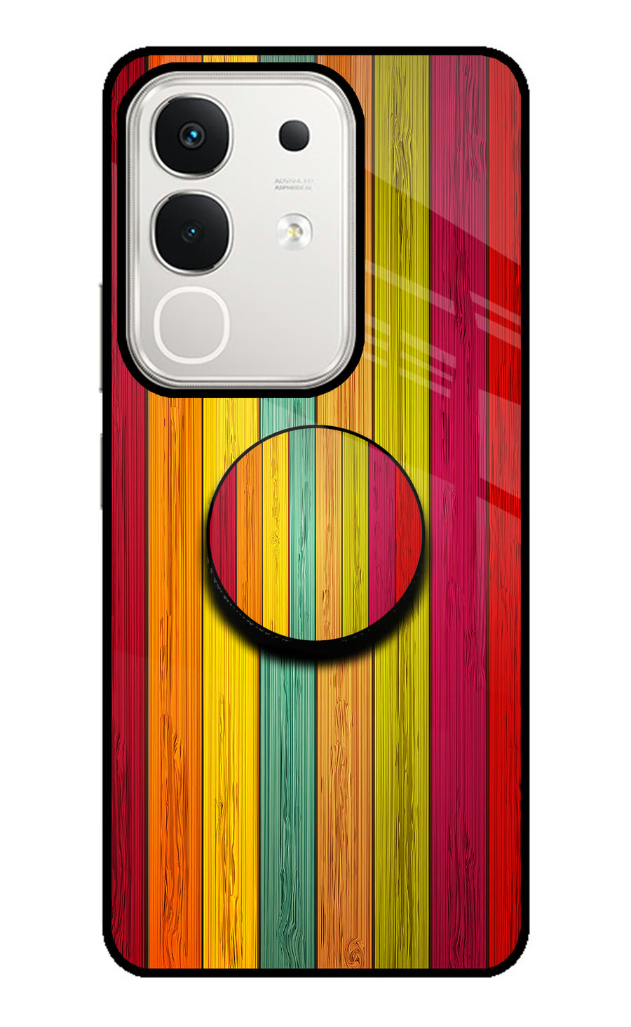 Multicolor Wooden iQOO Z10x 5G Pop Case, Glass case