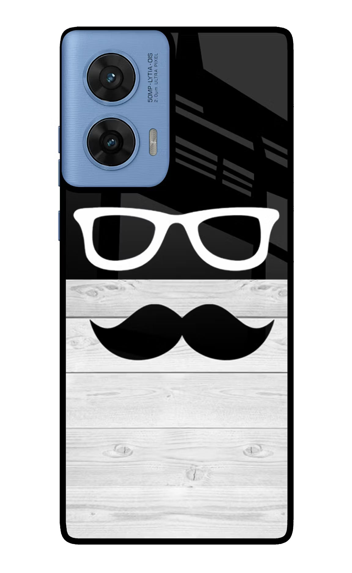 Mustache Moto G96 5G Glass Case Back Cover by Casekaro