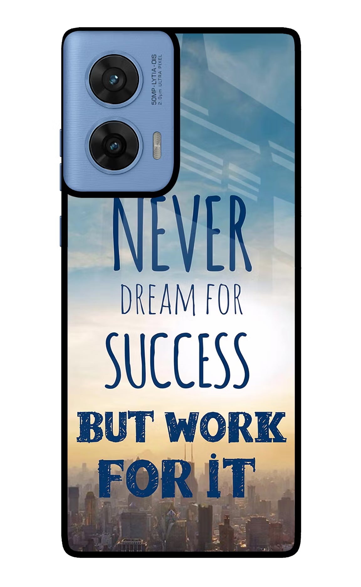 Never Dream For Success But Work For It Moto G96 5G Glass Case Back Cover by Casekaro