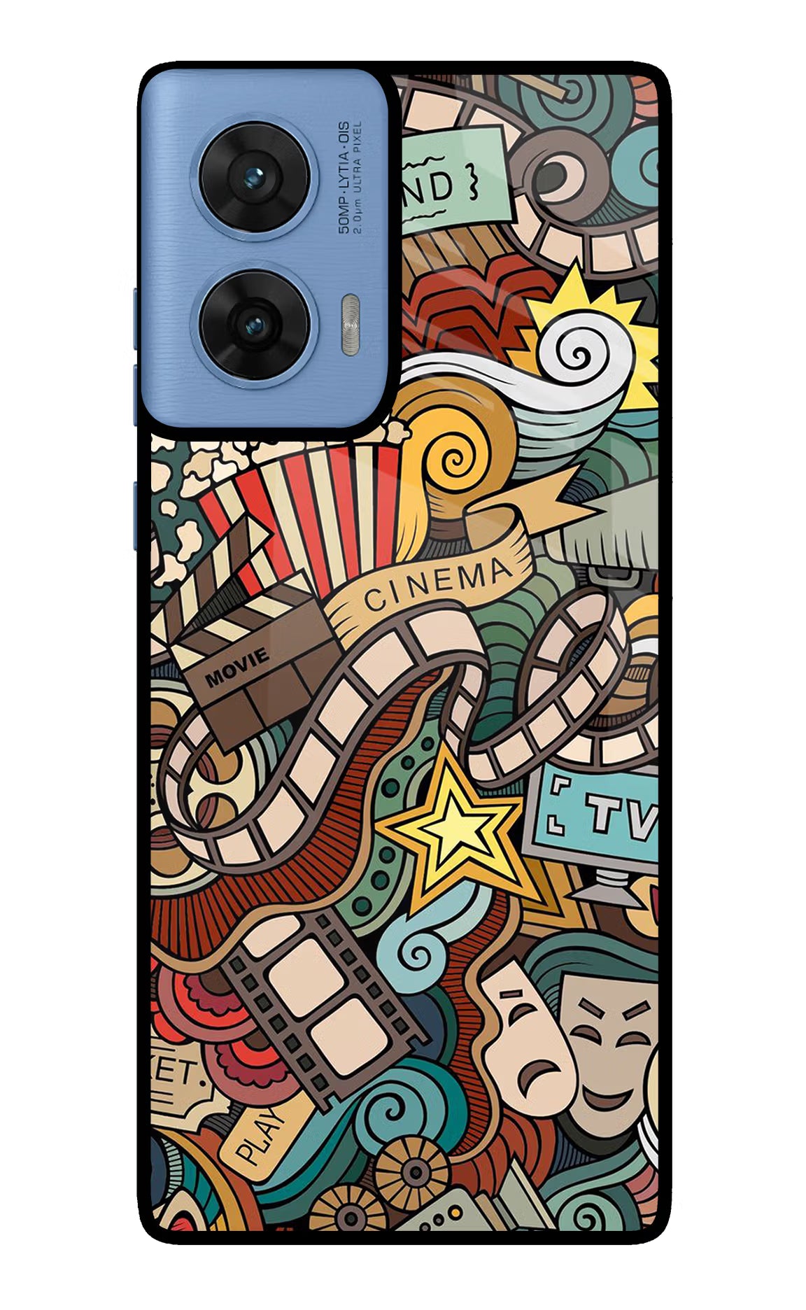 Cinema Abstract Moto G96 5G Glass Case Back Cover by Casekaro