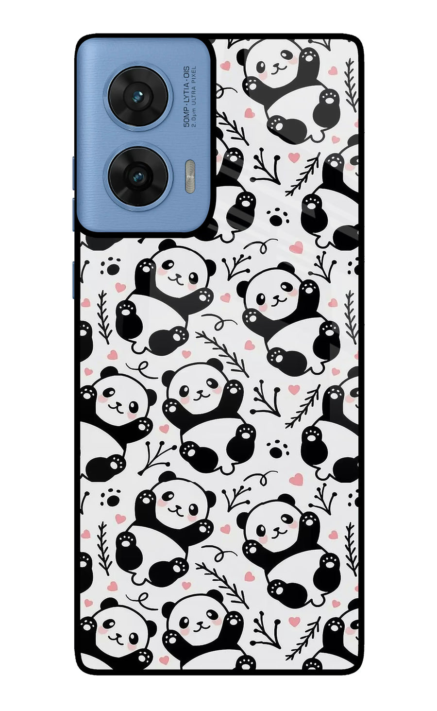 Cute Panda Moto G96 5G Back Cover, Glass case