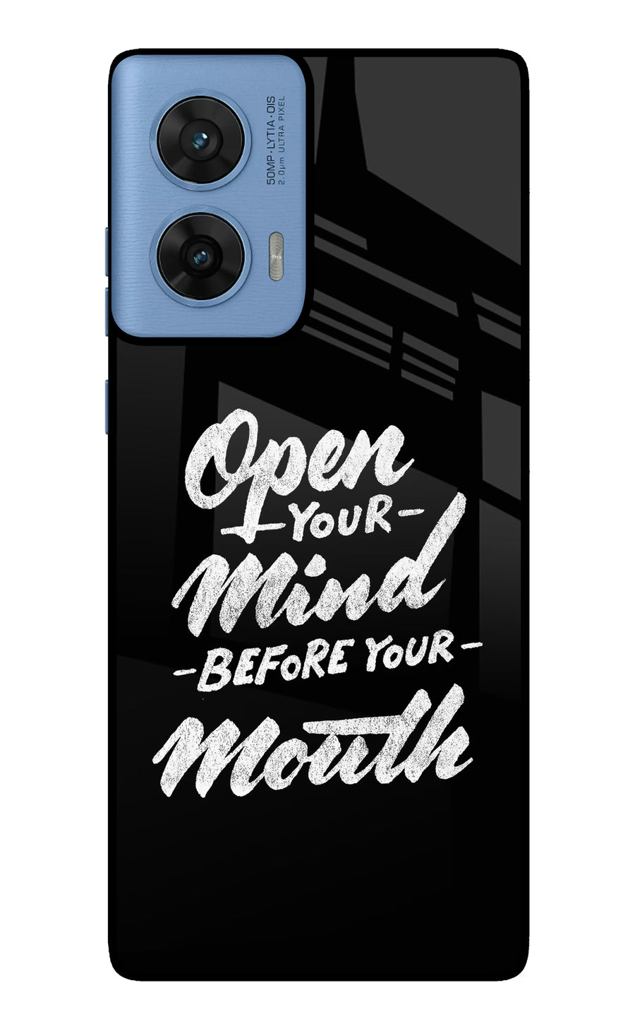 Open Your Mind Before Your Mouth Moto G96 5G Back Cover, Glass case