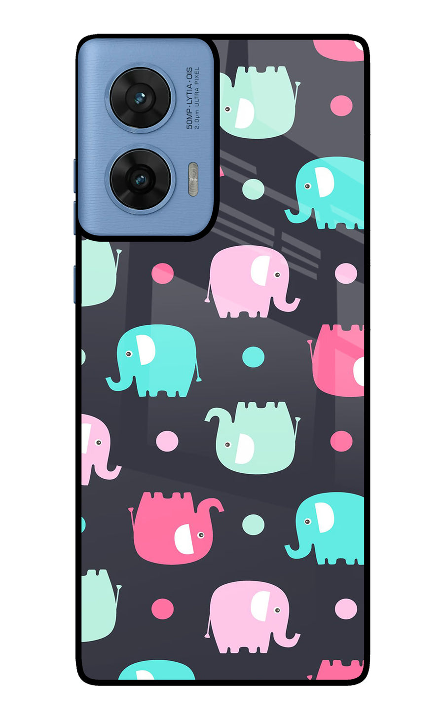 Elephants Moto G96 5G Back Cover, Glass case
