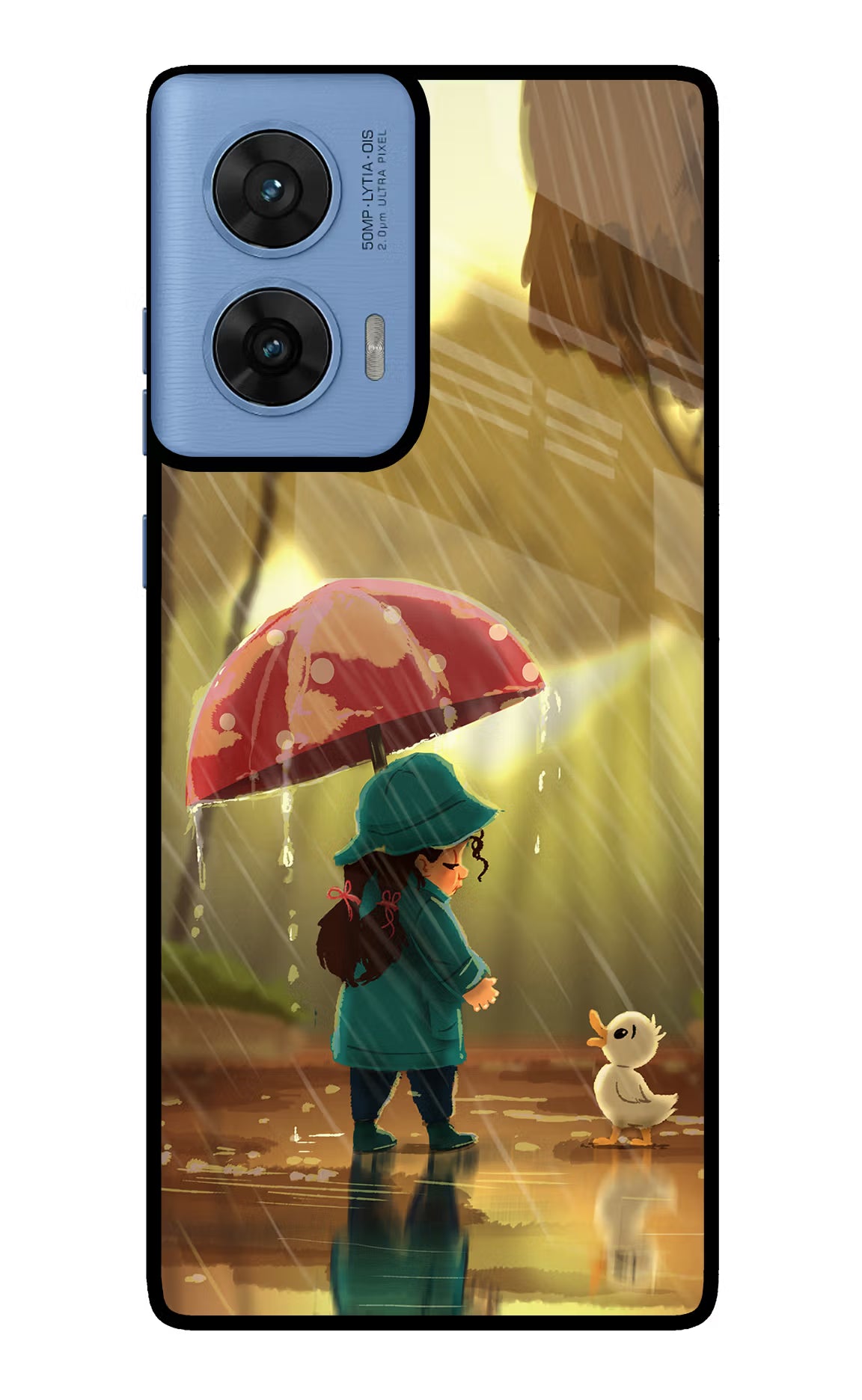 Rainy Day Moto G96 5G Glass Case Back Cover by Casekaro