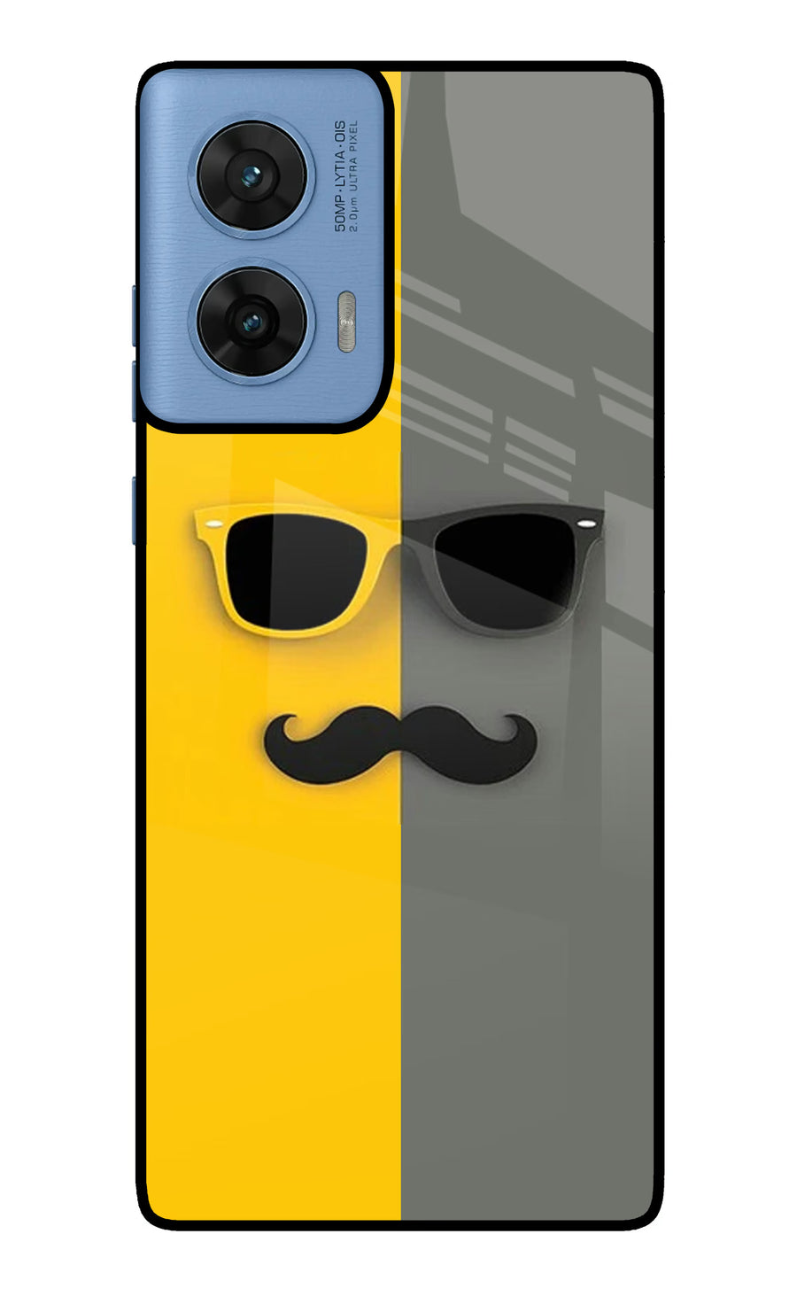 Sunglasses with Mustache Moto G96 5G Back Cover, Glass case