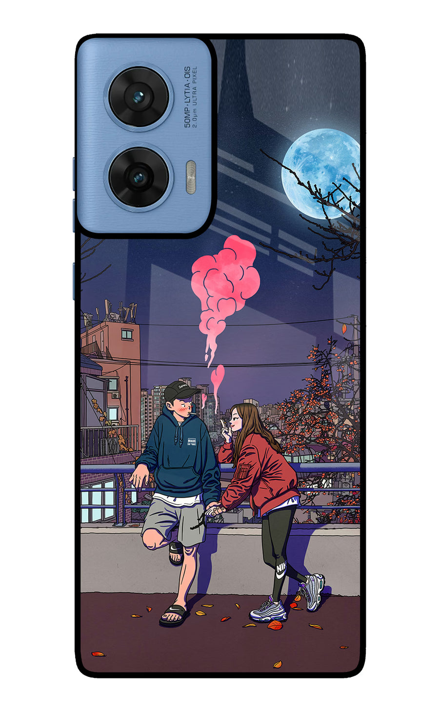 Chilling Couple Moto G96 5G Back Cover, Glass case