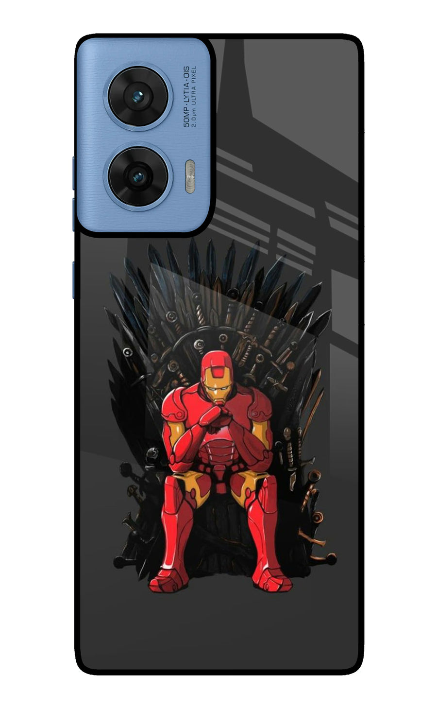 Ironman Throne Moto G96 5G Back Cover, Glass case