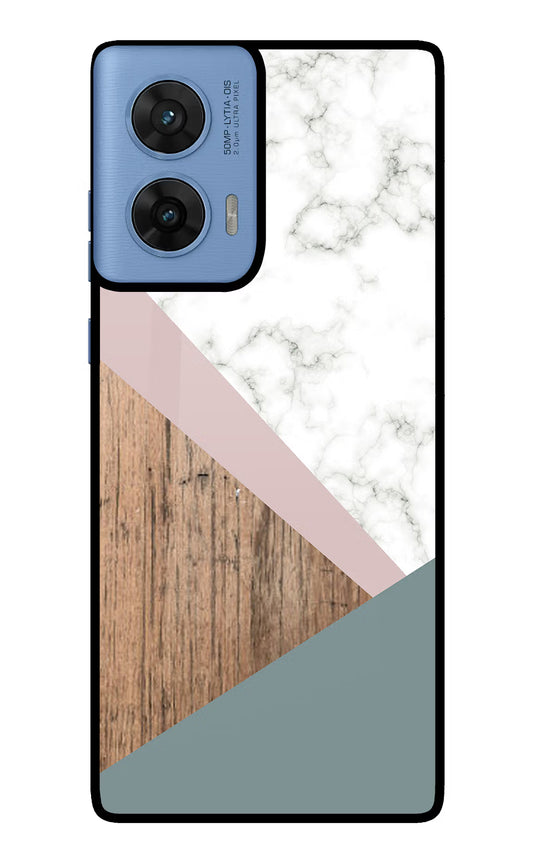 Marble wood Abstract Moto G96 5G Glass Case