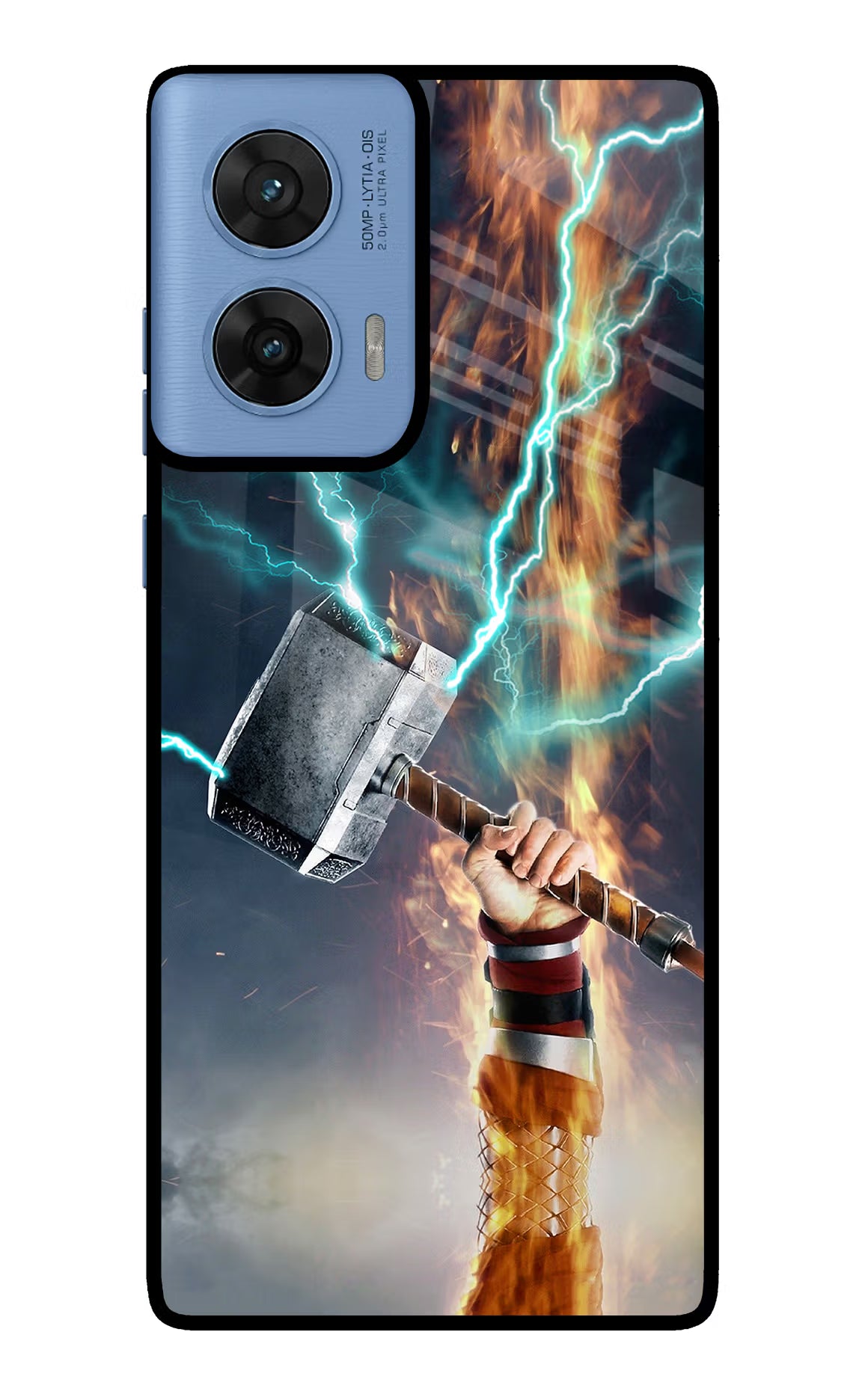Thor Hammer Mjolnir Moto G96 5G Glass Case Back Cover by Casekaro