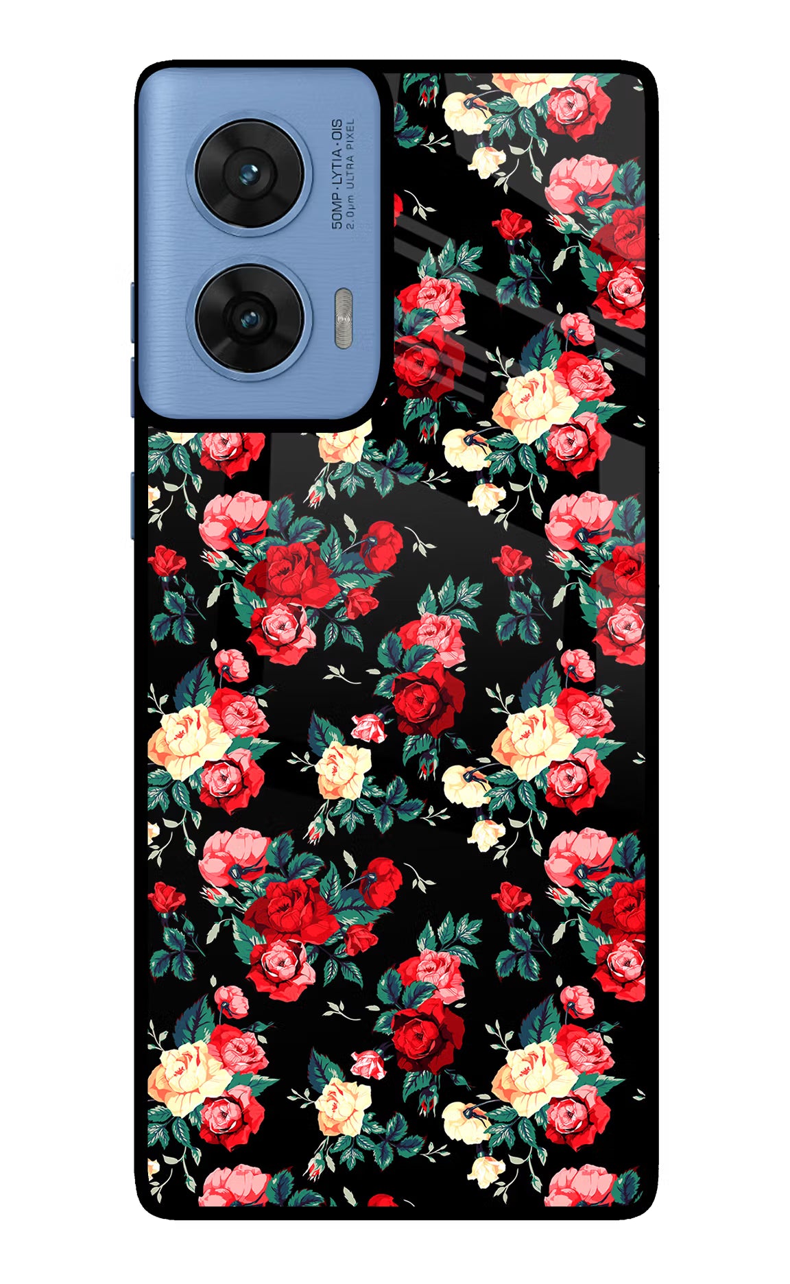 Rose Pattern Moto G96 5G Glass Case Back Cover by Casekaro