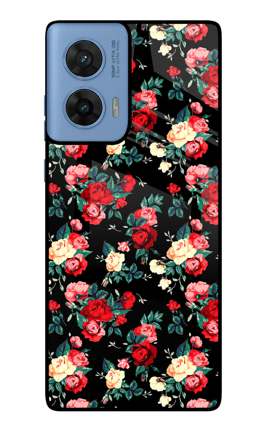 Rose Pattern Moto G96 5G Back Cover, Glass case