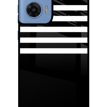 Black and White Print Moto G96 5G Glass Case