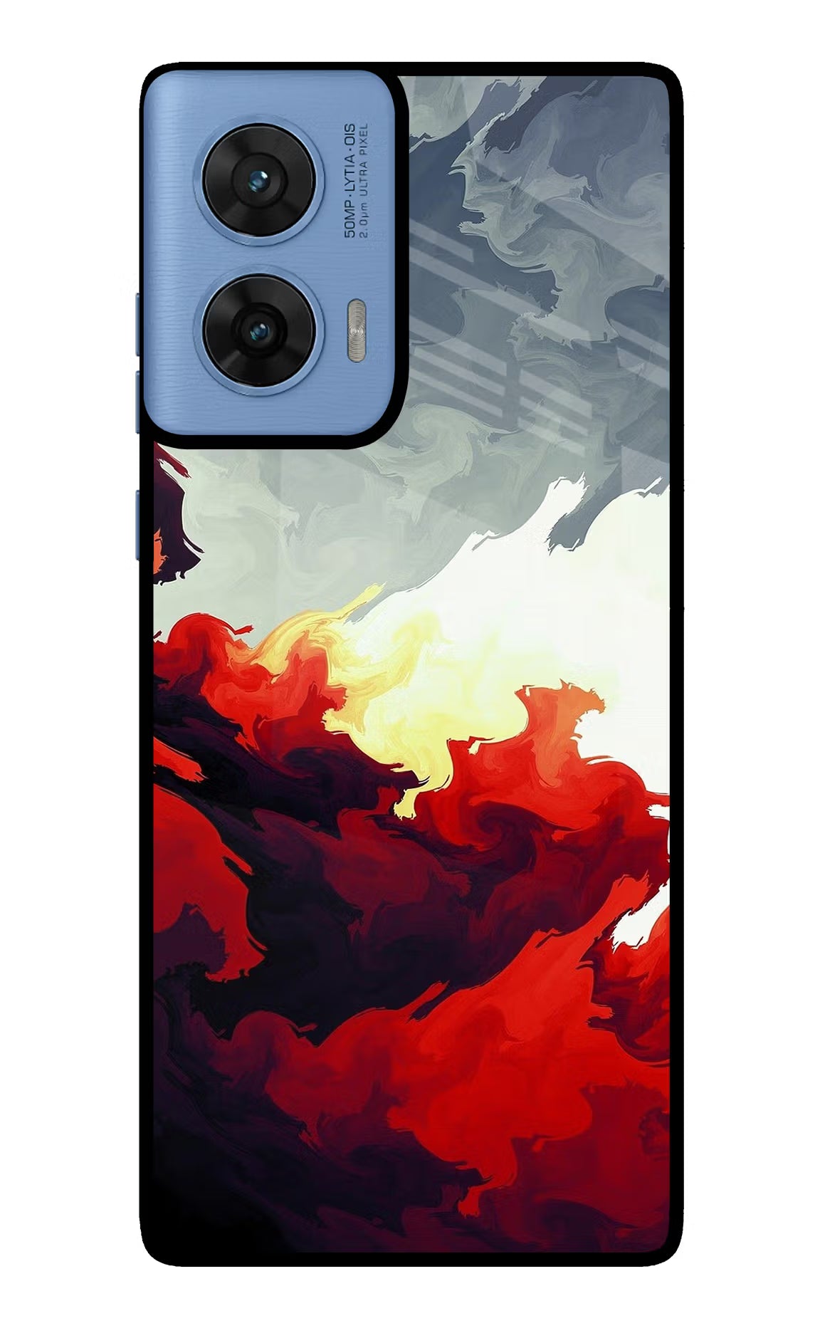 Fire Cloud Moto G96 5G Glass Case Back Cover by Casekaro