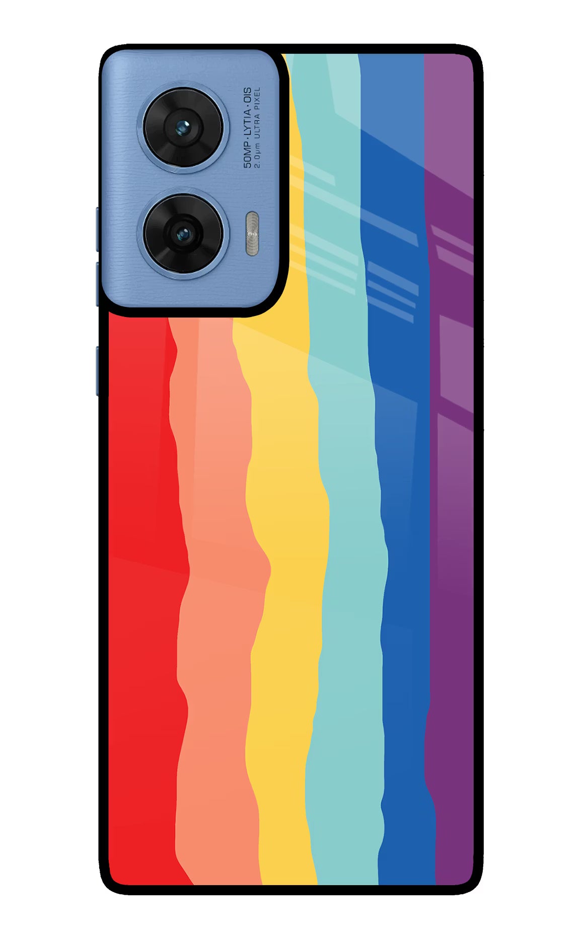 Rainbow Moto G96 5G Glass Case Back Cover by Casekaro