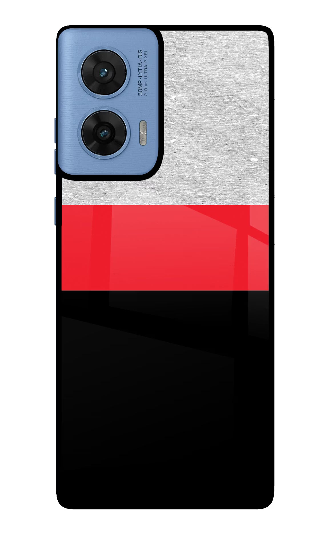 Tri Color Pattern Moto G96 5G Glass Case Back Cover by Casekaro