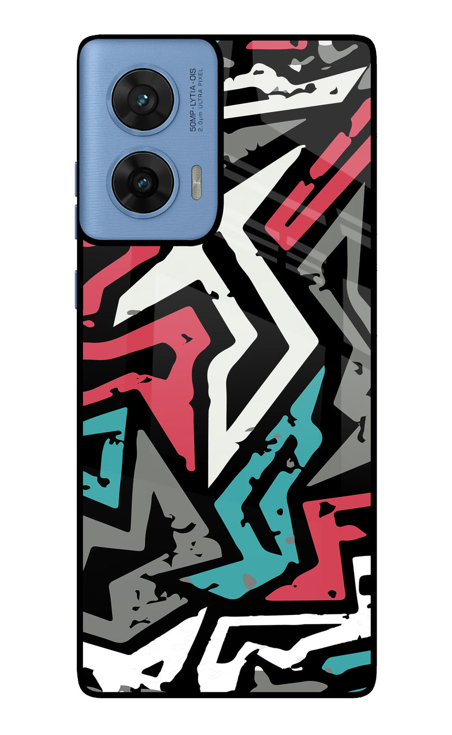 Geometric Graffiti Moto G96 5G Back Cover, Glass case