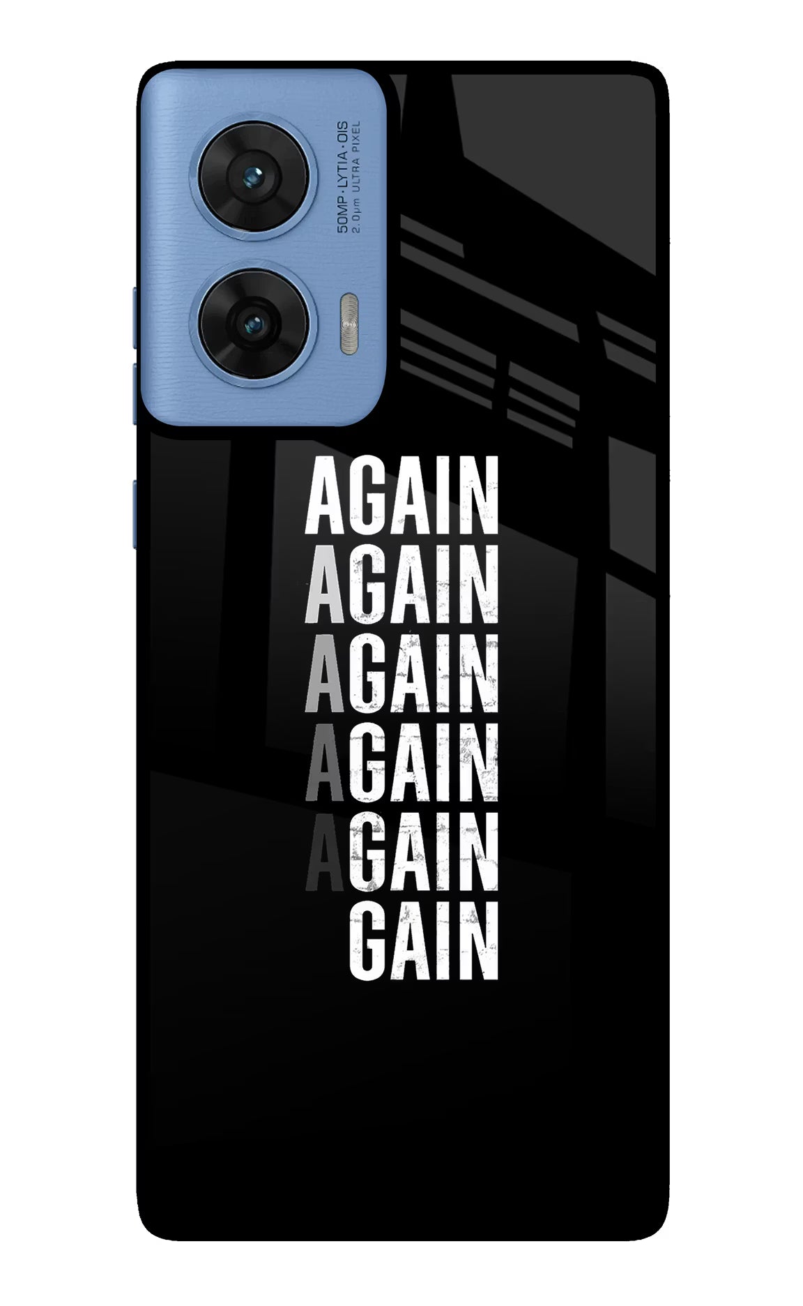 Again Again Gain Moto G96 5G Glass Case Back Cover by Casekaro