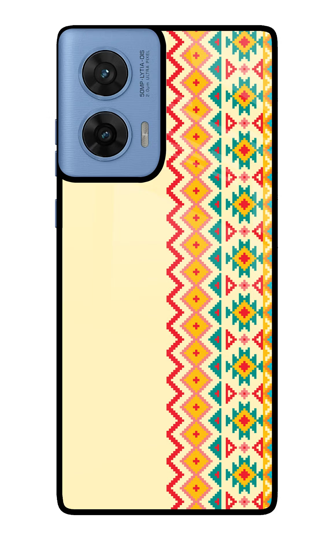 Ethnic Seamless Moto G96 5G Glass Case Back Cover by Casekaro