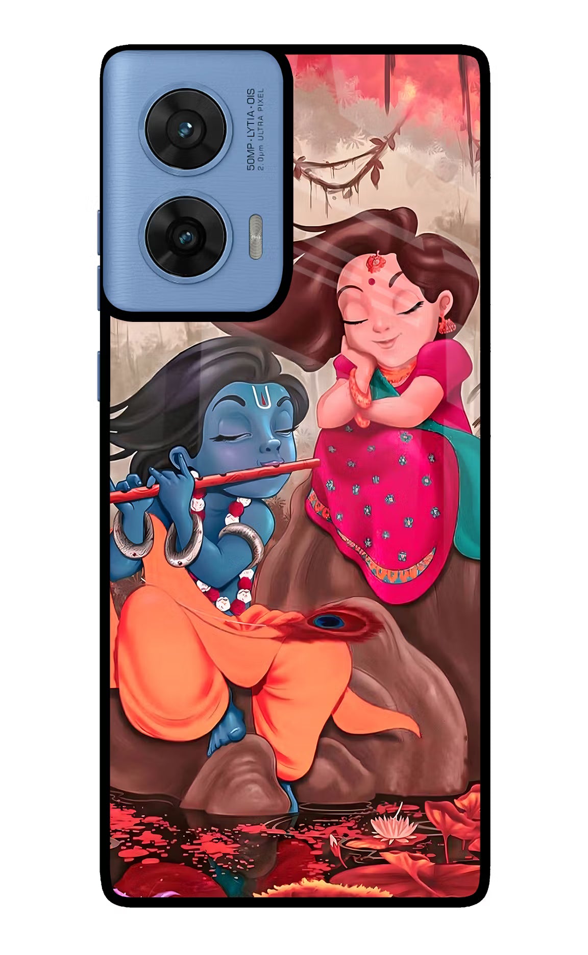 Radhe Krishna Moto G96 5G Glass Case Back Cover by Casekaro