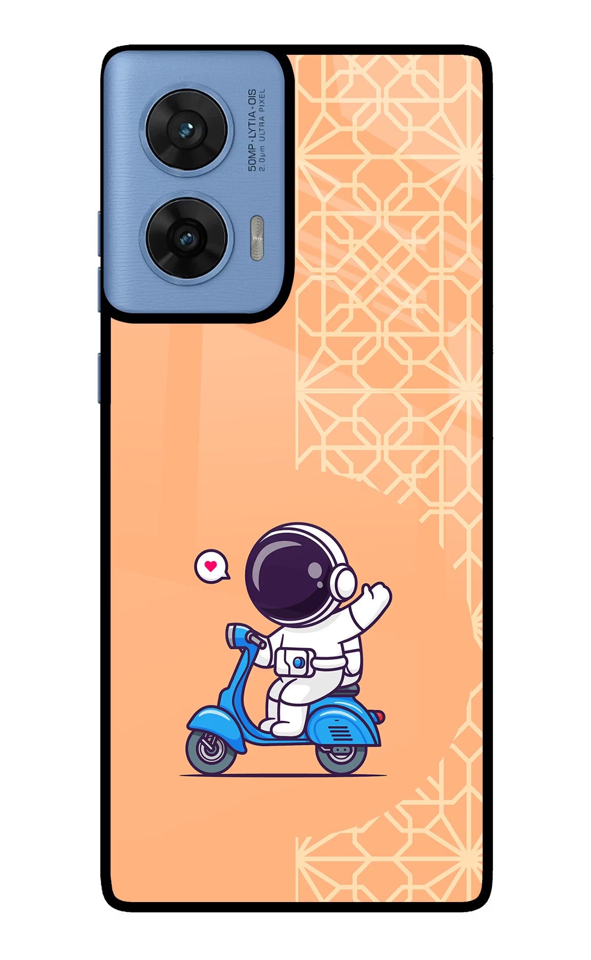 Cute Astronaut Riding Moto G96 5G Glass Case