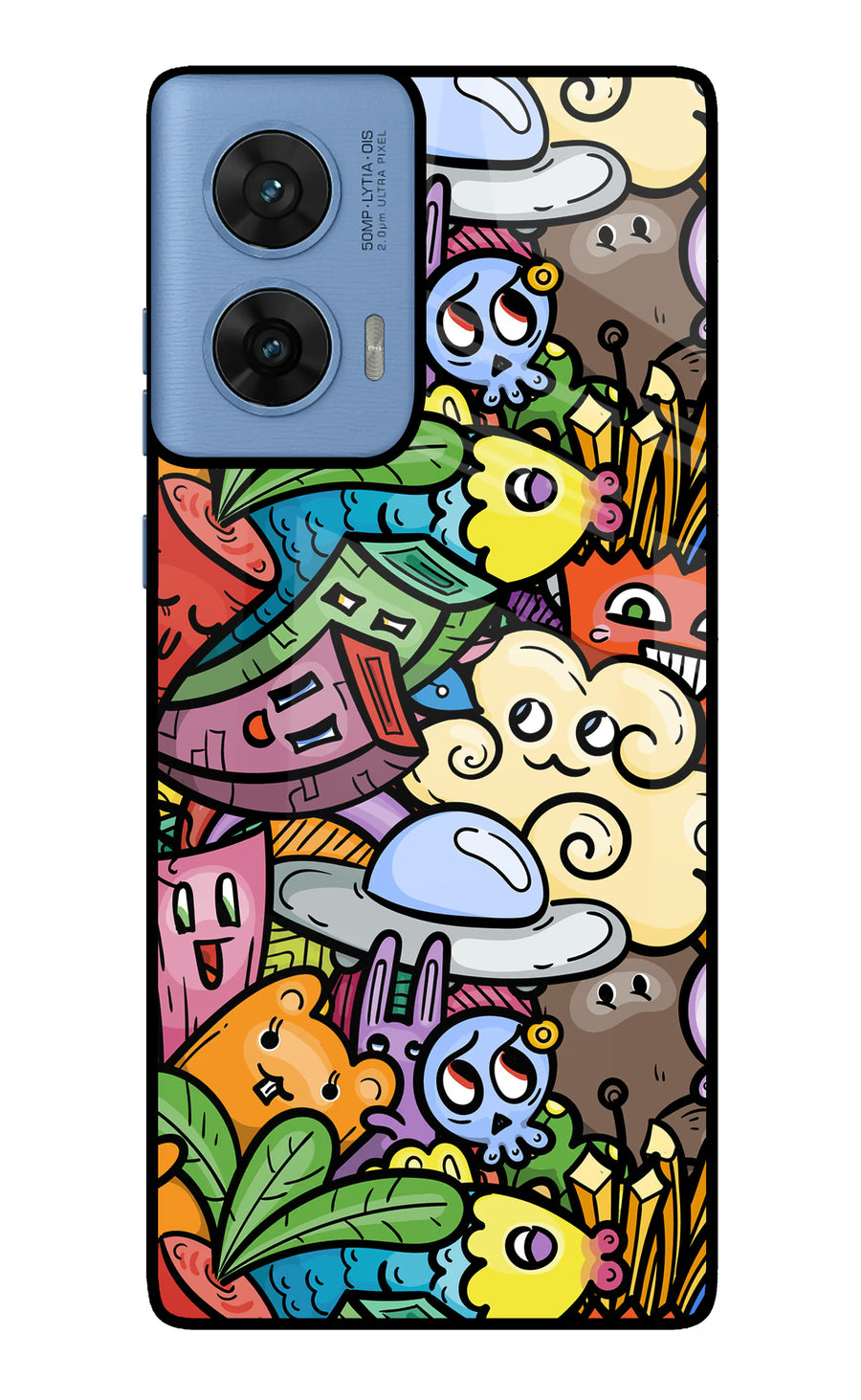 Veggie Doodle Moto G96 5G Back Cover, Glass case
