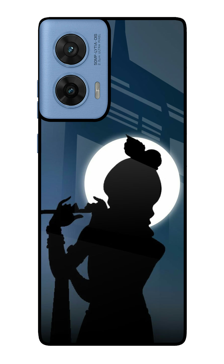 Shri Krishna Silhouette Moto G96 5G Back Cover, Glass case