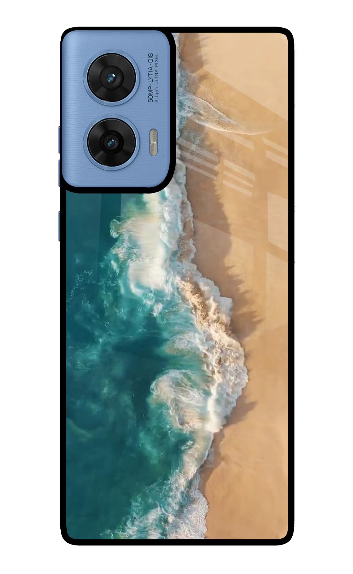 Ocean Beach Moto G96 5G Glass Case Back Cover by Casekaro