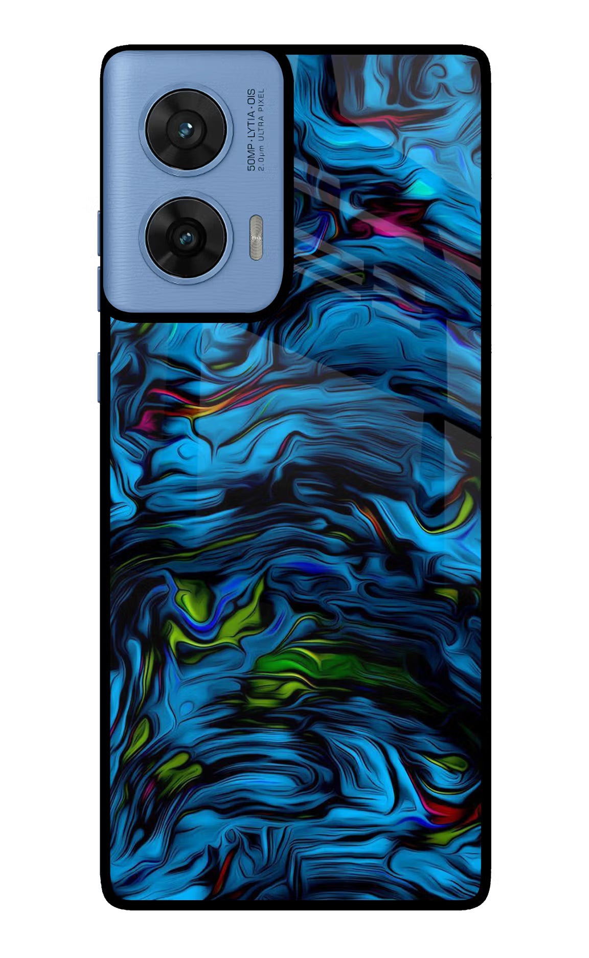 Dark Blue Abstract Moto G96 5G Glass Case
