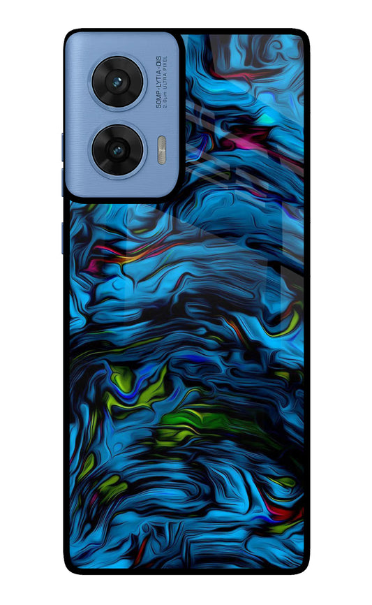 Dark Blue Abstract Moto G96 5G Glass Case