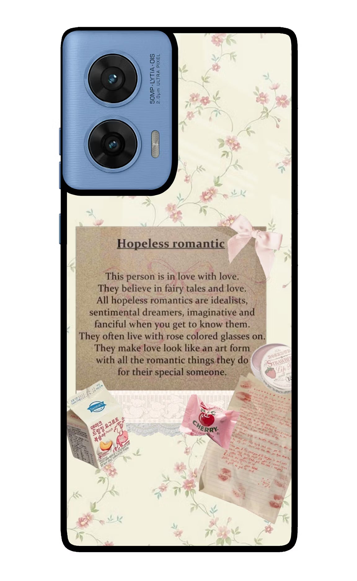 Hopeless Romantic Moto G96 5G Glass Case Back Cover by Casekaro