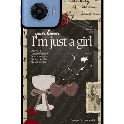 I am just a girl Moto G96 5G Glass Case