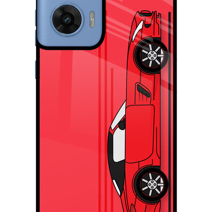 Red Velocity Moto G96 5G Glass Case Back Cover by Casekaro