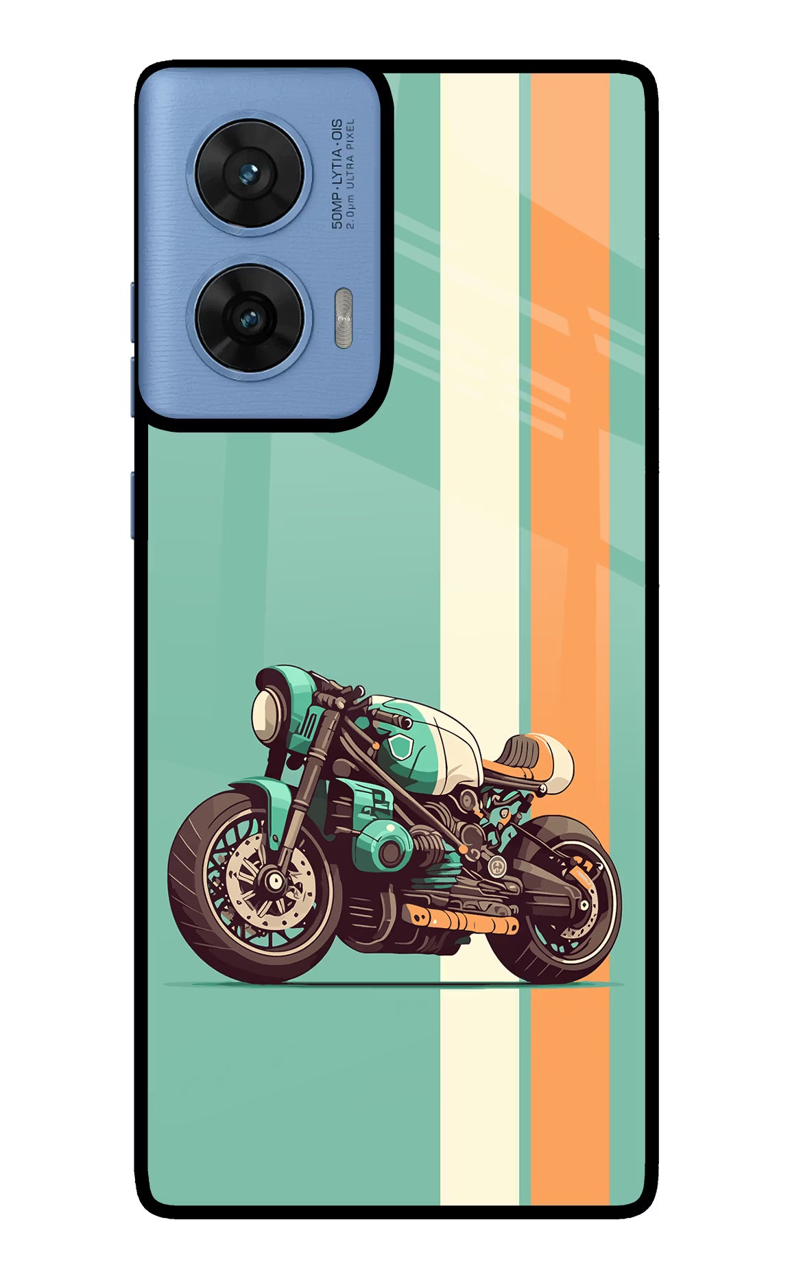 Striped Moto Drift Moto G96 5G Glass Case Back Cover by Casekaro