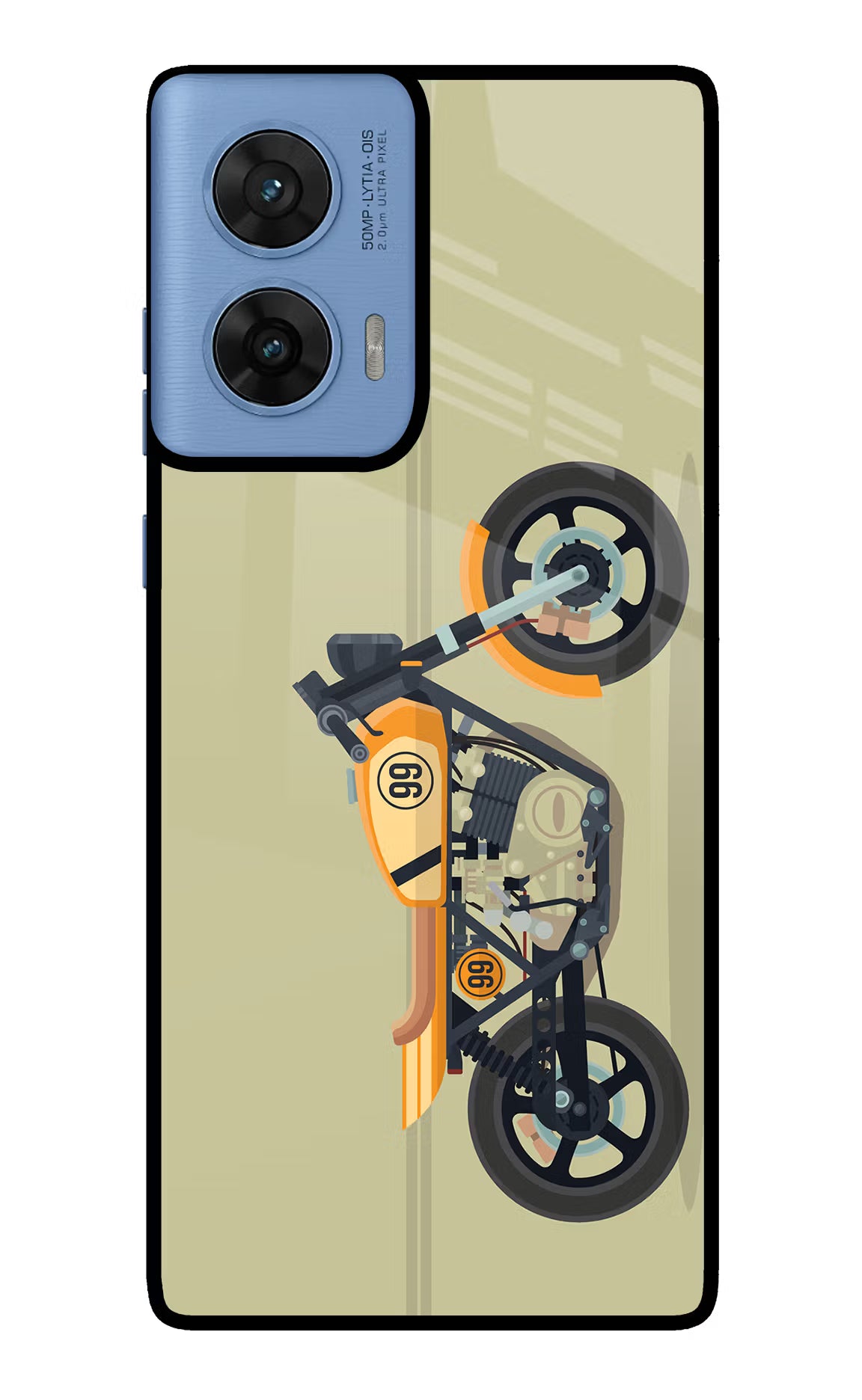 Vertical Speedster Moto G96 5G Glass Case Back Cover by Casekaro