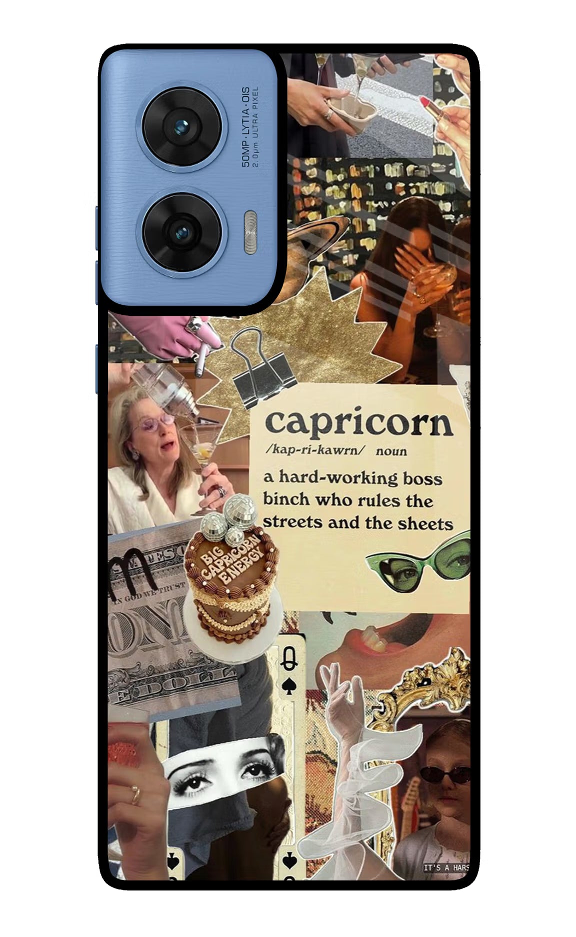 Capricorn Zodiac Moto G96 5G Glass Case Back Cover by Casekaro