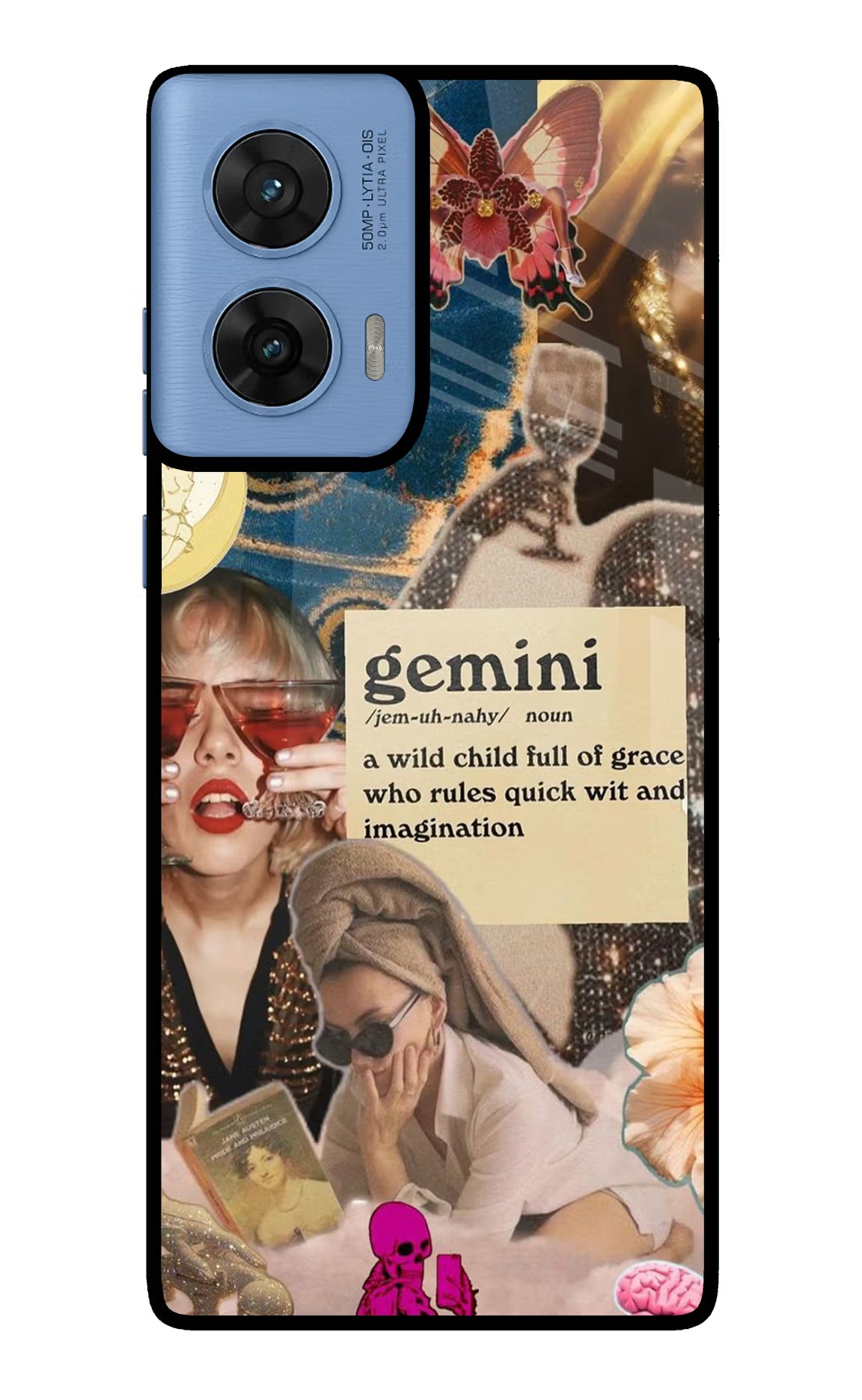 Gemini Zodiac Moto G96 5G Glass Case Back Cover by Casekaro