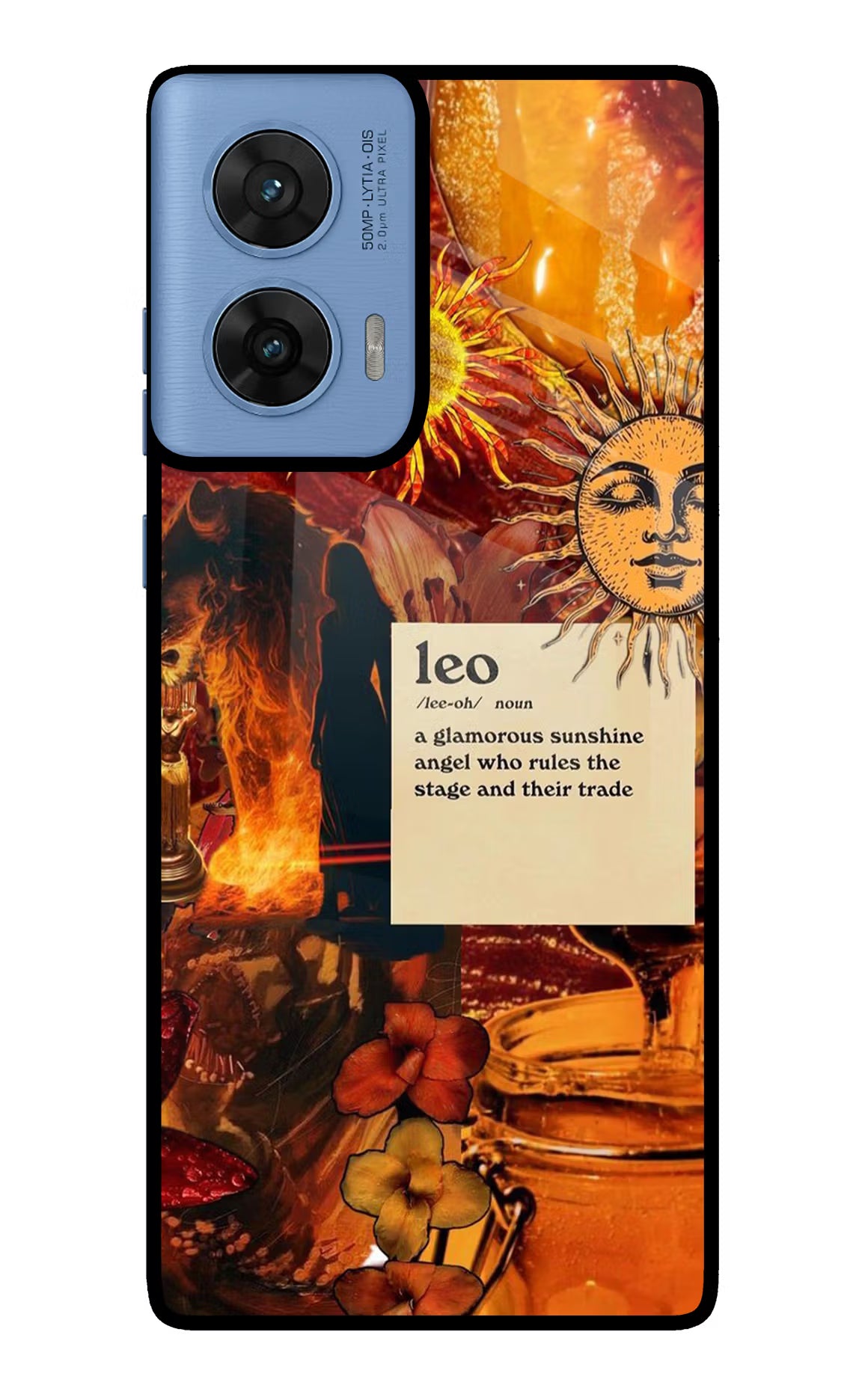 Leo Zodiac Moto G96 5G Glass Case Back Cover by Casekaro