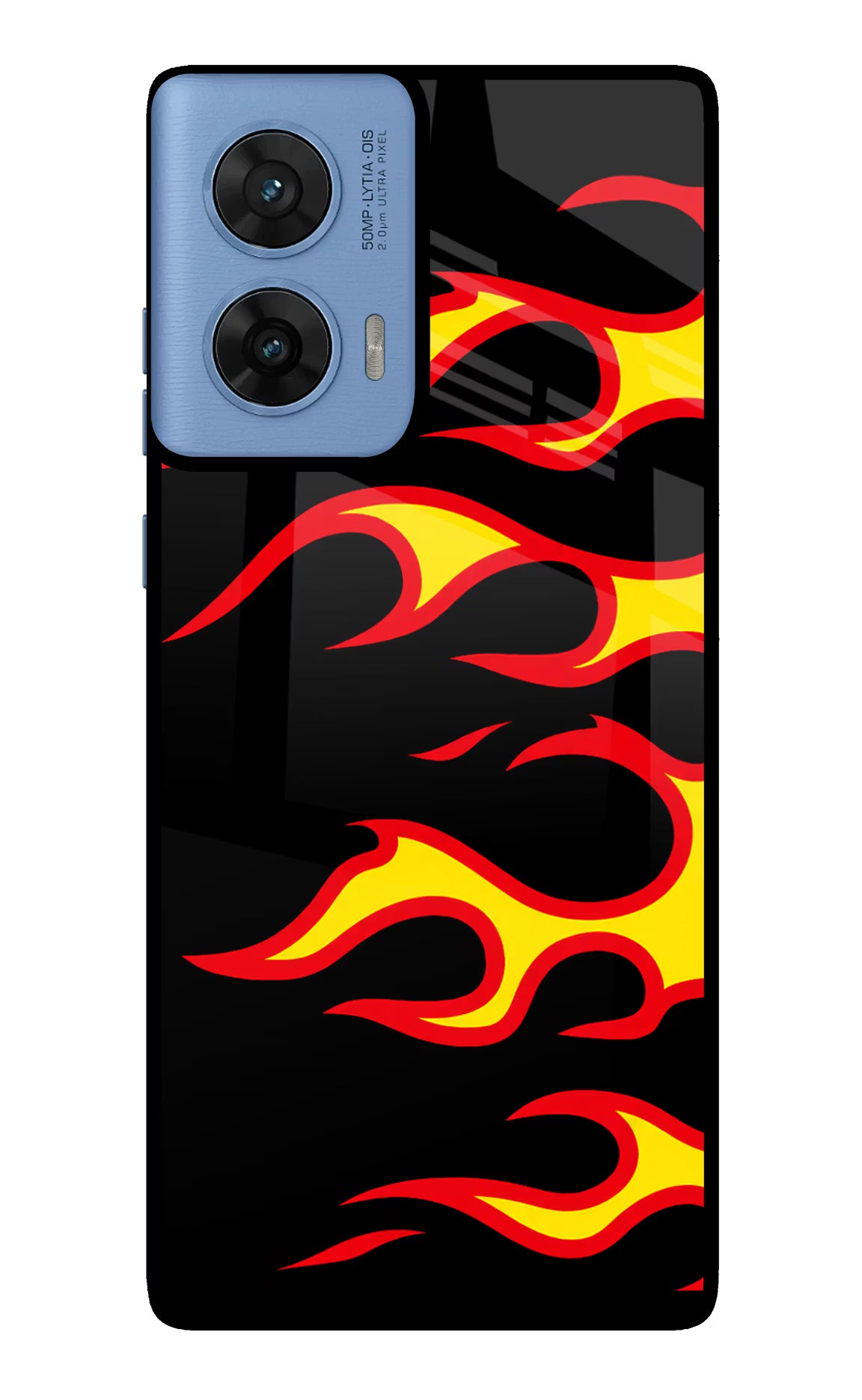 Side Sweep Flames Moto G96 5G Glass Case