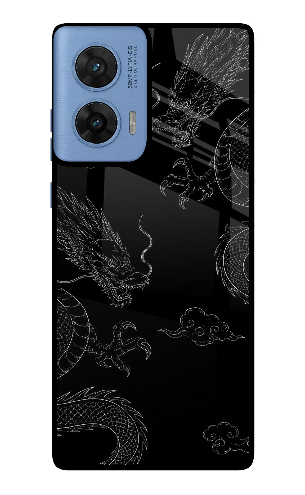 Twin Dragons Moto G96 5G Glass Case Back Cover by Casekaro
