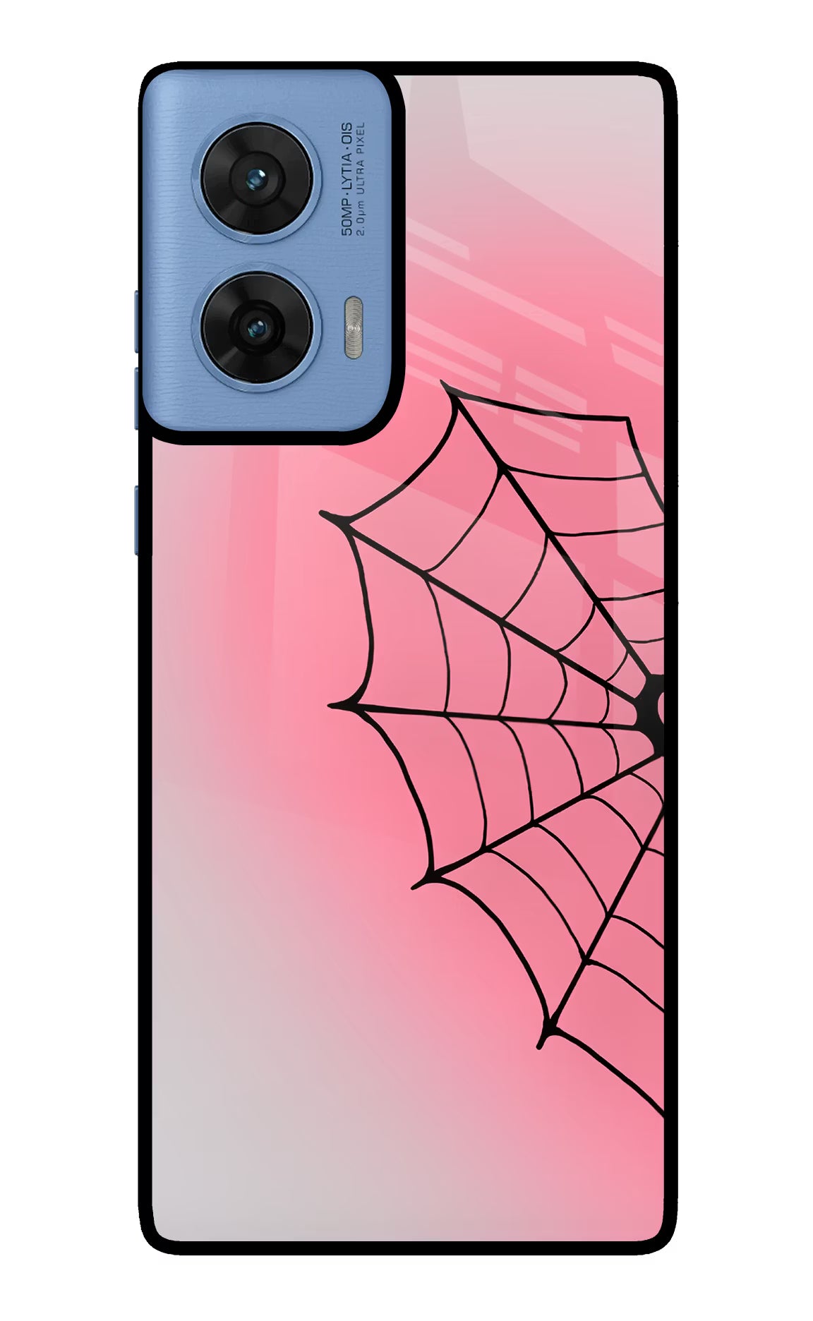 Pink Web Moto G96 5G Glass Case