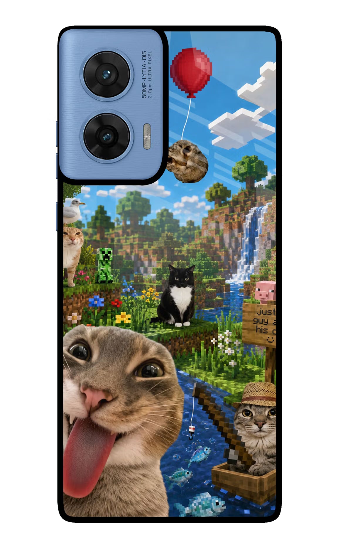 Minecraft Cat Chaos Moto G96 5G Glass Case