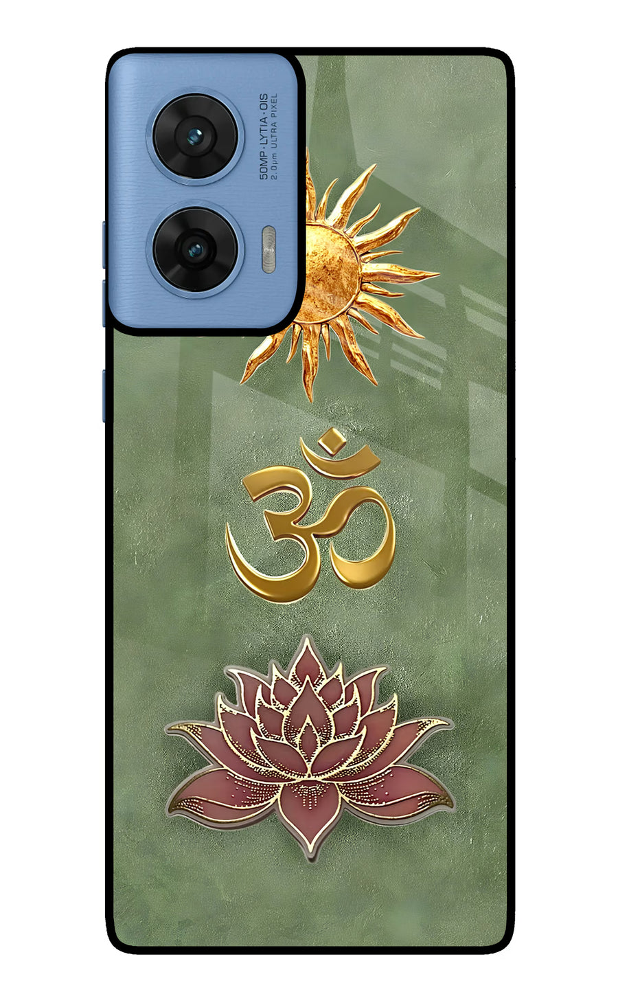 Om & Lotus Moto G96 5G Back Cover, Glass case