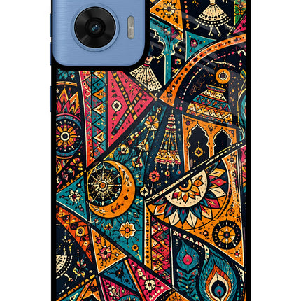 Folk Print Moto G96 5G Glass Case