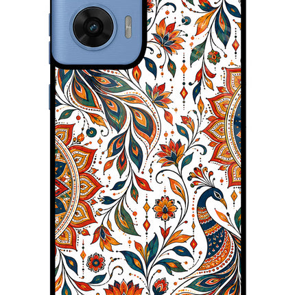 White Mayura Moto G96 5G Glass Case