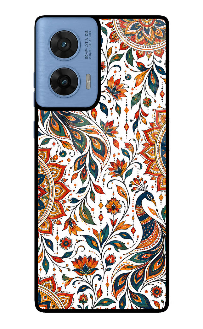 White Mayura Moto G96 5G Glass Case