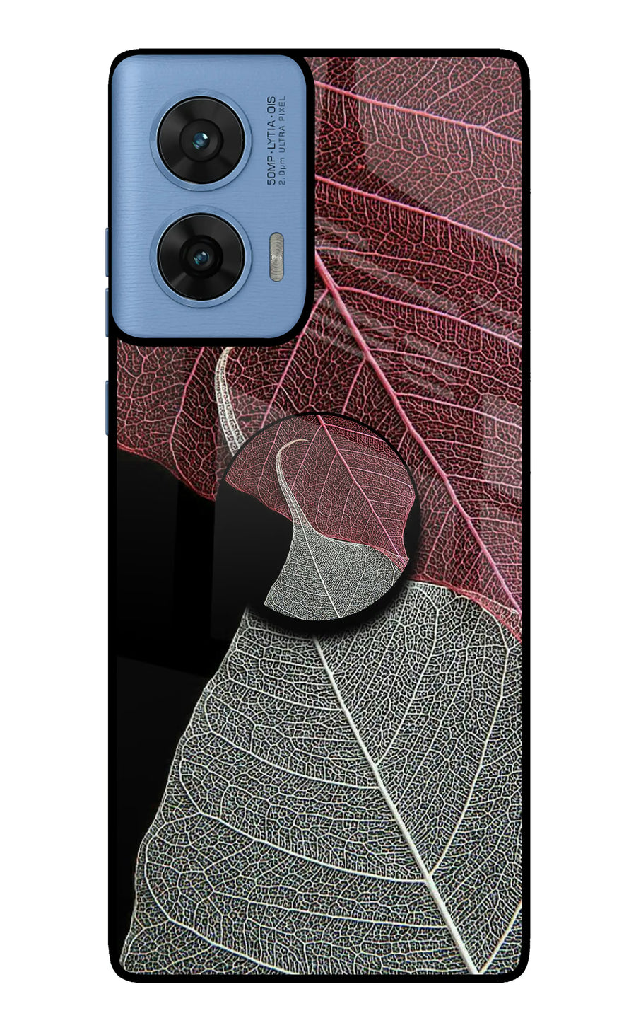 Leaf Pattern Moto G96 5G Pop Case, Glass case
